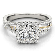 14K Yellow Gold 1 7/8 ct tw Halo Diamond Engagement Ring