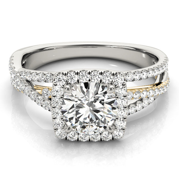 14K Yellow Gold 1 7/8 ct tw Halo Diamond Engagement Ring
