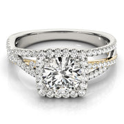 14K Yellow Gold 1 7/8 ct tw Halo Diamond Engagement Ring
