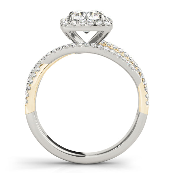 14K Yellow Gold 1 7/8 ct tw Halo Diamond Engagement Ring