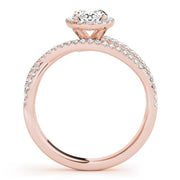 14K Rose Gold 3/8 ct tw Halo Diamond Engagement Ring