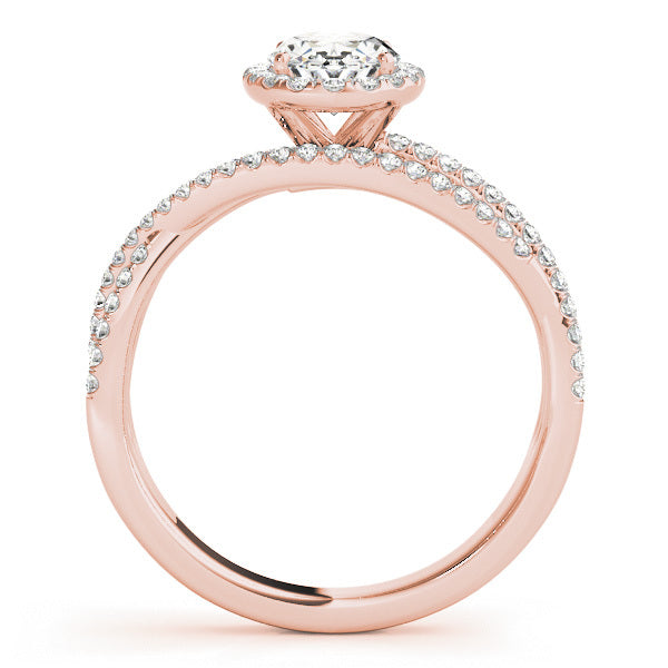 14K Rose Gold 3/8 ct tw Halo Diamond Engagement Ring