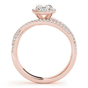 18K Rose Gold 3/8 ct tw Halo Diamond Engagement Ring