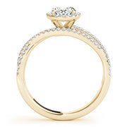 14K Yellow Gold 3/8 ct tw Halo Diamond Engagement Ring