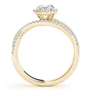 14K Yellow Gold 3/8 ct tw Halo Diamond Engagement Ring