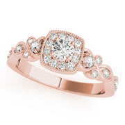 18K Rose Gold 1.5 ctw Diamond Halo Engagement Ring