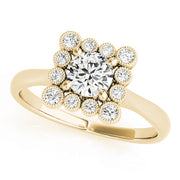 14K Yellow Gold 1 CT Round Diamond Halo Ring
