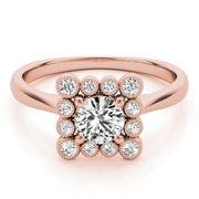 18K Rose Gold 1 1/6 ct tw Halo Diamond Engagement Ring