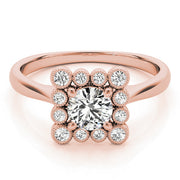 14K Rose Gold 1 1/6 ct tw Halo Diamond Engagement Ring