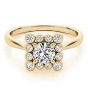 18K Yellow Gold 1 1/6 ct tw Halo Diamond Engagement Ring
