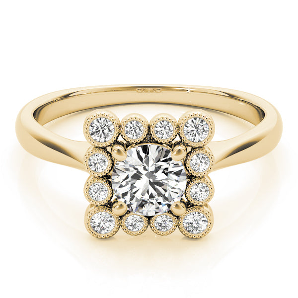 14K Yellow Gold 1 1/6 ct tw Halo Diamond Engagement Ring