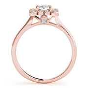 14K Rose Gold 1 1/6 ct tw Halo Diamond Engagement Ring