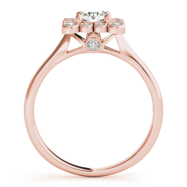 14K Rose Gold 1 1/6 ct tw Halo Diamond Engagement Ring