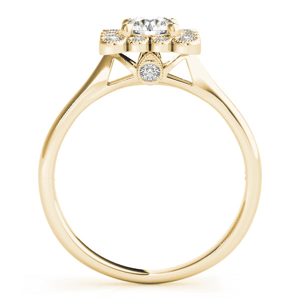 18K Yellow Gold 1 1/6 ct tw Halo Diamond Engagement Ring