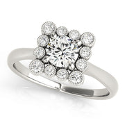 Round Diamond Halo Engagement Ring