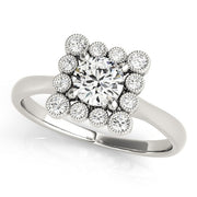 14K White Gold 1 1/6 ct tw Halo Diamond Engagement Ring