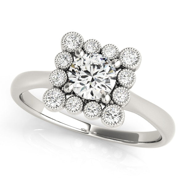 Platinum 1 1/6 ct tw Halo Diamond Engagement Ring