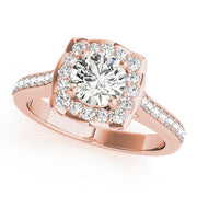 18K Rose Gold 1.33ctw Diamond Halo Engagement Ring