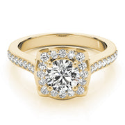14K Yellow Gold 1 1/3 ct tw Halo Diamond Engagement Ring