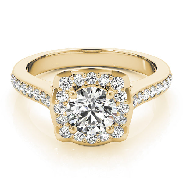 14K Yellow Gold 1 1/3 ct tw Halo Diamond Engagement Ring