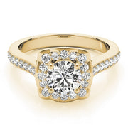 14K Yellow Gold 1 1/3 ct tw Halo Diamond Engagement Ring