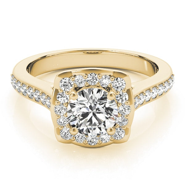 14K Yellow Gold 1 1/3 ct tw Halo Diamond Engagement Ring