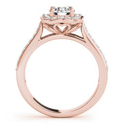 18K Rose Gold 1 1/3 ct tw Halo Diamond Engagement Ring