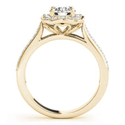 14K Yellow Gold 1 1/3 ct tw Halo Diamond Engagement Ring
