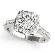 Premium Round Diamond Halo Engagement Ring