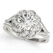 Round Diamond Halo Engagement Ring