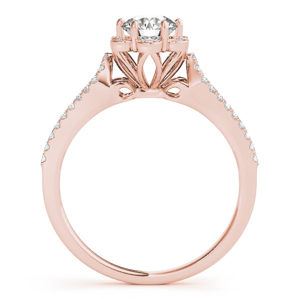 14K Rose Gold 3/4 ct tw Halo Diamond Engagement Ring