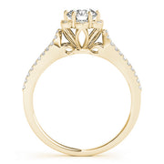 18K Yellow Gold 3/4 ct tw Halo Diamond Engagement Ring