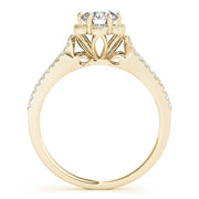 14K Yellow Gold 3/4 ct tw Halo Diamond Engagement Ring