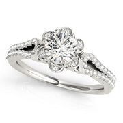 Brilliant Round Diamond Halo Engagement Ring