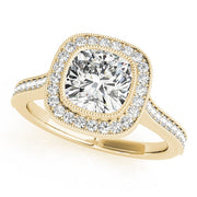 18K Yellow Gold 1 ct tw Halo Diamond Engagement Ring