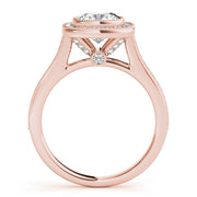 14K Rose Gold 1 ct tw Halo Diamond Engagement Ring