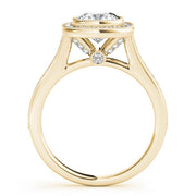 18K Yellow Gold 1 ct tw Halo Diamond Engagement Ring