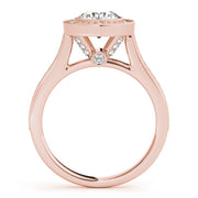 18K Rose Gold 1 1/3 ct tw Halo Diamond Engagement Ring