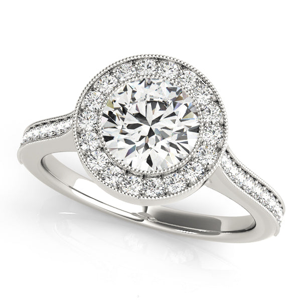 Round Diamond Halo Engagement Ring