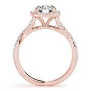 14K Rose Gold 1 1/2 ct tw Halo Diamond Engagement Ring