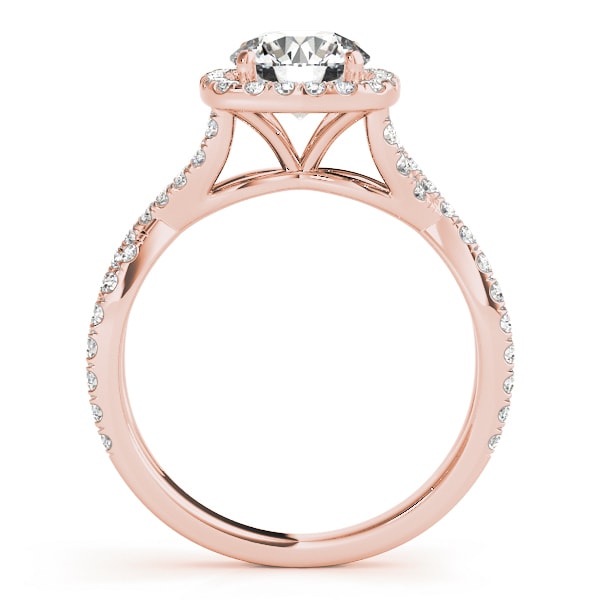 14K Rose Gold 1 1/2 ct tw Halo Diamond Engagement Ring