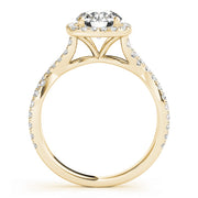 18K Yellow Gold 1 1/2 ct tw Halo Diamond Engagement Ring