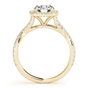 14K Yellow Gold 1 1/2 ct tw Halo Diamond Engagement Ring