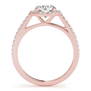 18K Rose Gold 1 1/3 ct tw Halo Diamond Engagement Ring