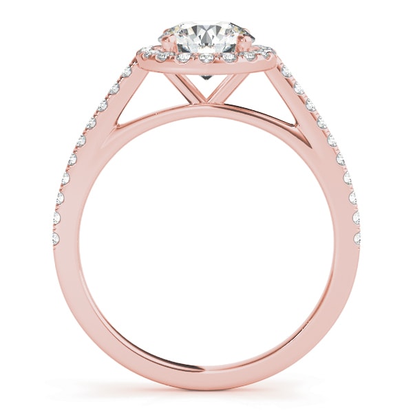 18K Rose Gold 1 1/3 ct tw Halo Diamond Engagement Ring