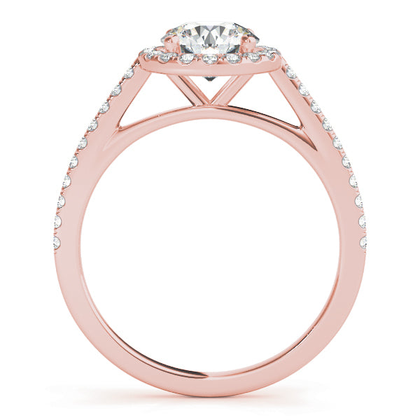 18K Rose Gold 1 1/3 ct tw Halo Diamond Engagement Ring