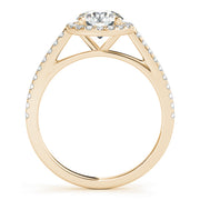 14K Yellow Gold 1 1/3 ct tw Halo Diamond Engagement Ring