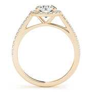 18K Yellow Gold 1 1/3 ct tw Halo Diamond Engagement Ring