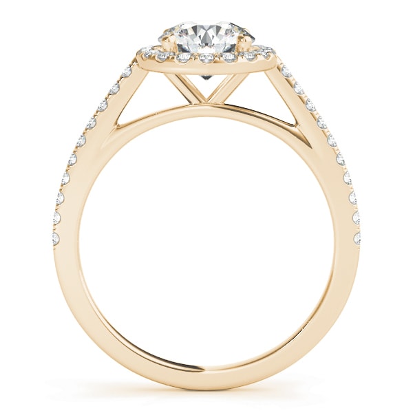 18K Yellow Gold 1 1/3 ct tw Halo Diamond Engagement Ring