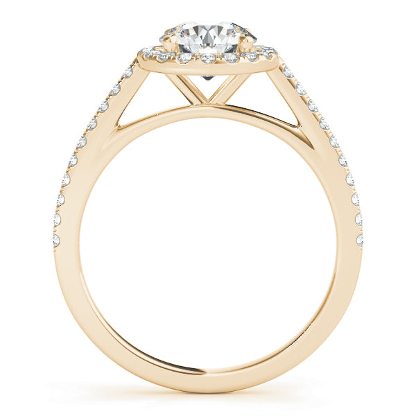 14K Yellow Gold 1 1/3 ct tw Halo Diamond Engagement Ring